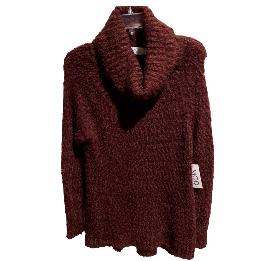 Women’s Burgundy Wine Soft Long Sleeve Cowl Neck Sweater Women’s Size M/L NEW